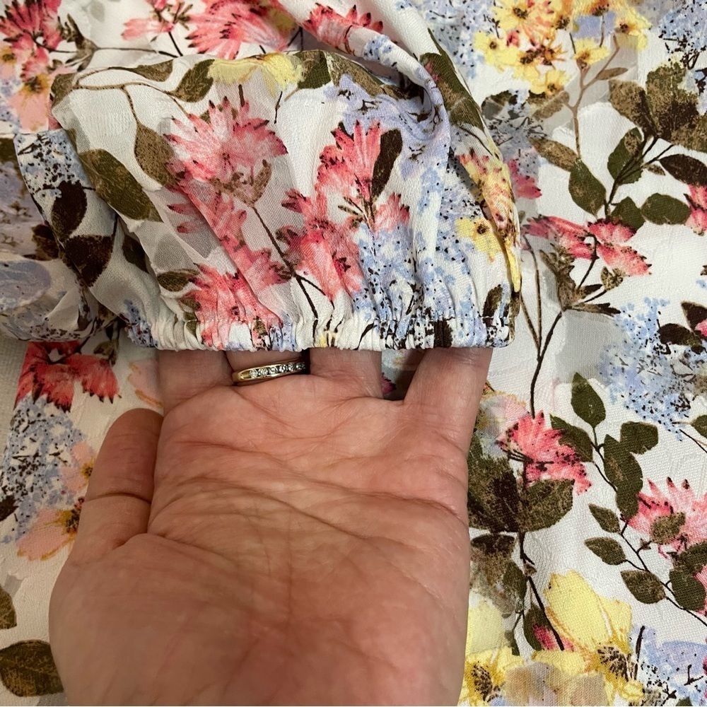 New Lane Bryant Classic Crop Sheer Full-Wrap Floral Long Sleeve Top Size 20 - Picture 8 of 10